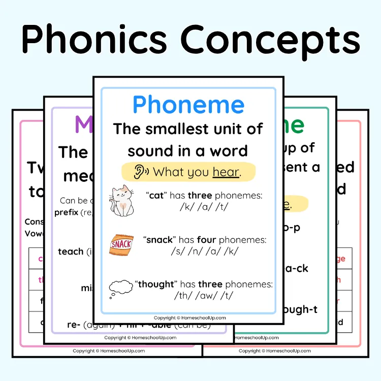 Phonics Concepts Anchor Chart