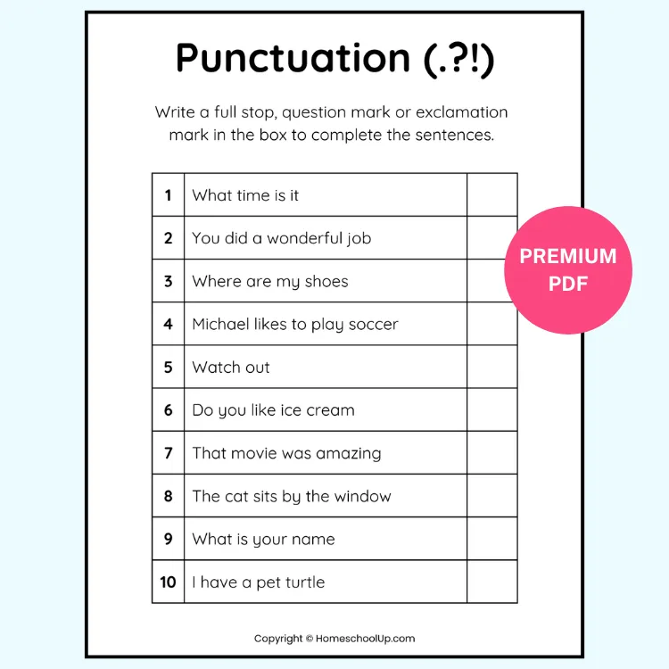 Punctuation Sentences Structure Worksheets Chart Punctuation Sentences Structure Worksheets Chart