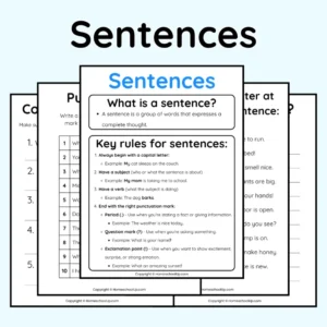 Sentences Worksheets Anchor Chart Sentences Worksheets Anchor Chart