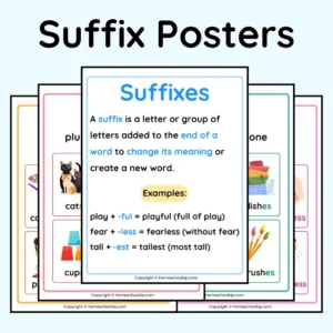 Suffix Posters Anchor Chart Suffix Posters