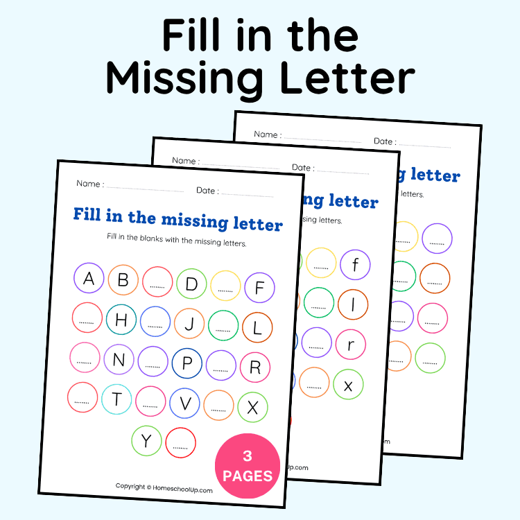 Fill in the missing alphabet Fill in the missing alphabet